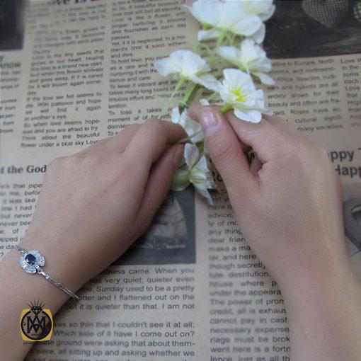 دستبند یاقوت کبود زنانه طرح درسا – کد 1024 - تصویر 5