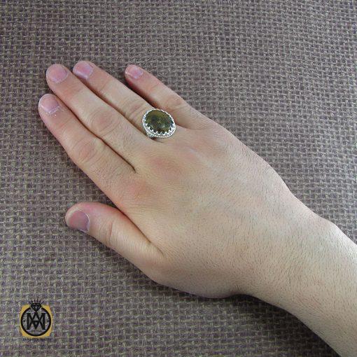 انگشتر کهربا بولونی لهستان مردانه اصل و معدنی - کد 8048 - تصویر 5