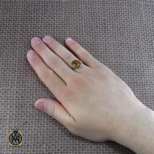 انگشتر کهربا مردانه - کد 8049 - تصویر 5