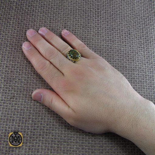 انگشتر کهربا مردانه - کد 8053 - تصویر 5