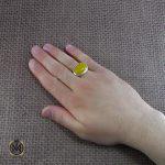 انگشتر عقیق زرد حکاکی شرف الشمس مردانه - کد 8057 - تصویر 5