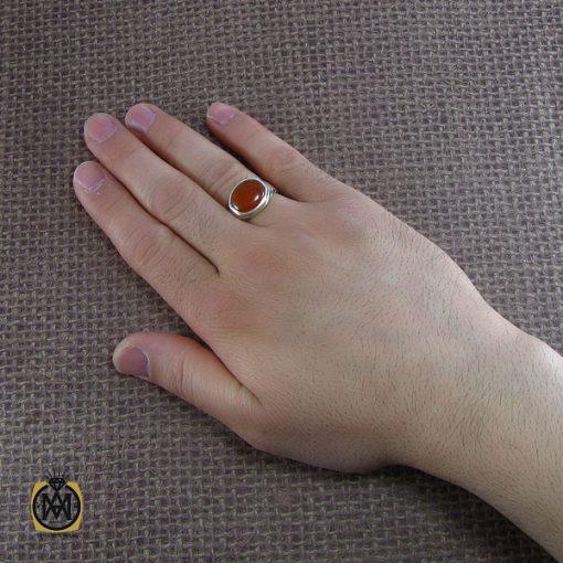 انگشتر عقیق یمن اصل مردانه - کد 8059 - تصویر 5