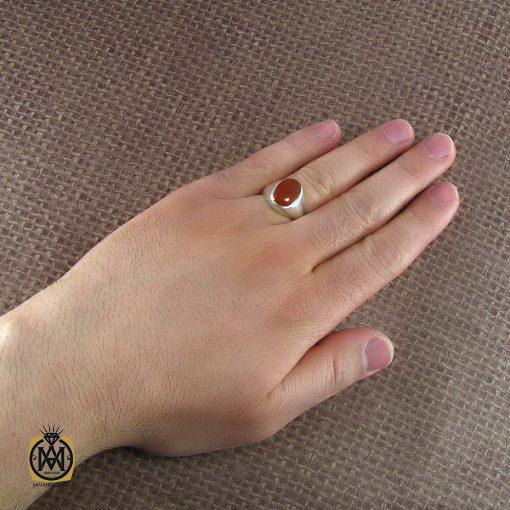 انگشتر عقیق یمن حکاکی شرف الشمس مردانه - کد 8060 - تصویر 5