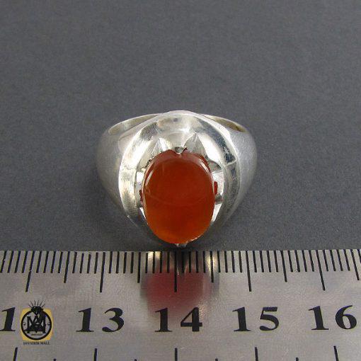 انگشتر عقیق یمن حکاکی شرف الشمس مردانه - کد 8073 - تصویر 5