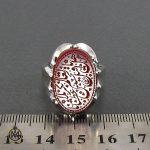 5 انگشتر عقیق یمن مردانه با حکاکی یا اهل العالم قتل الحسین بکربلا عطشان - کد 8078 - تصویر 4