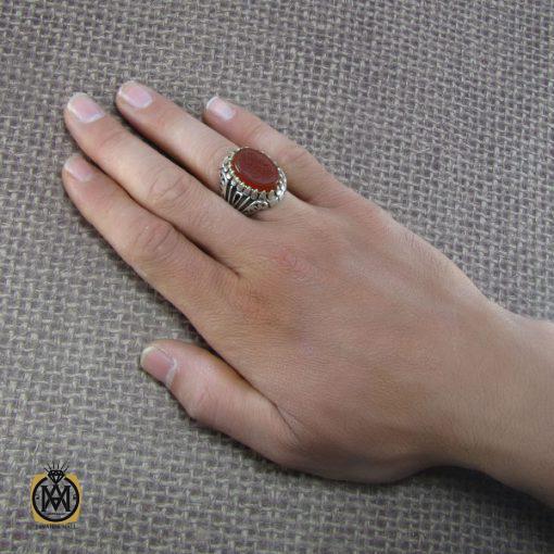 انگشتر عقیق یمن مردانه با حکاکی یا بضعه المصطفی فاطمه - کد 8084 - تصویر 5