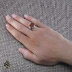 انگشتر عقیق یمن مردانه با حکاکی یا غافر الخطایا - کد 8097 - تصویر 5