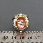 5 انگشتر عقیق یمن مردانه با حکاکی امیری حسین و نعم الامیر - کد 8098 - تصویر 5