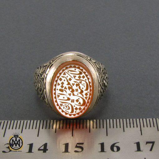 انگشتر عقیق یمن مردانه با حکاکی اياک نعبد و اياک نستعين - کد 8100 - تصویر 5