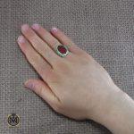 انگشتر عقیق قرمز با رکاب نقره مردانه - کد 8104 - تصویر 5