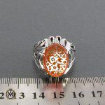 انگشتر عقیق یمن مردانه با حکاکی یا علی مدد - کد 8106 - تصویر 5