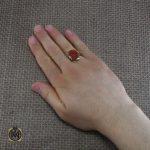 انگشتر عقیق یمن مردانه با حکاکی یا حبیب التوابین‬‎ - کد 8110 - تصویر 5