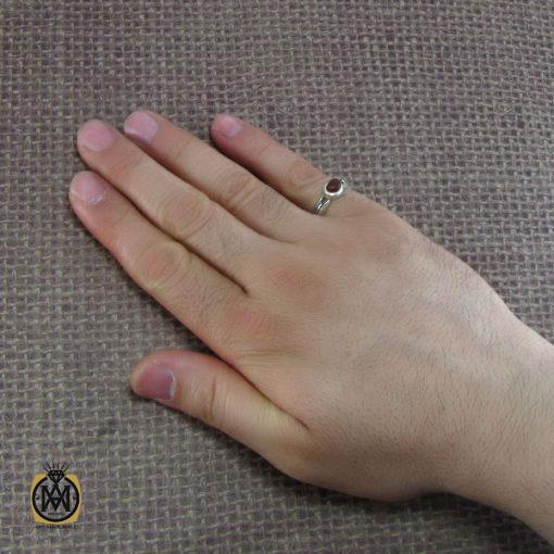 5 انگشتر عقیق یمن مردانه با حکاکی و من یتق الله مردانه - کد 8123 - تصویر 5