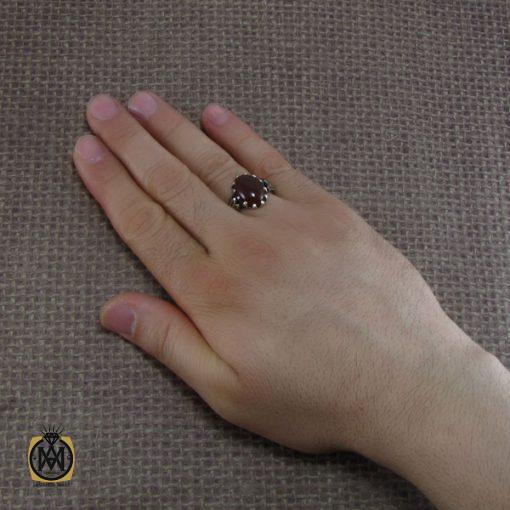 5 انگشتر عقیق قرمز مردانه - کد 8138 - تصویر 5