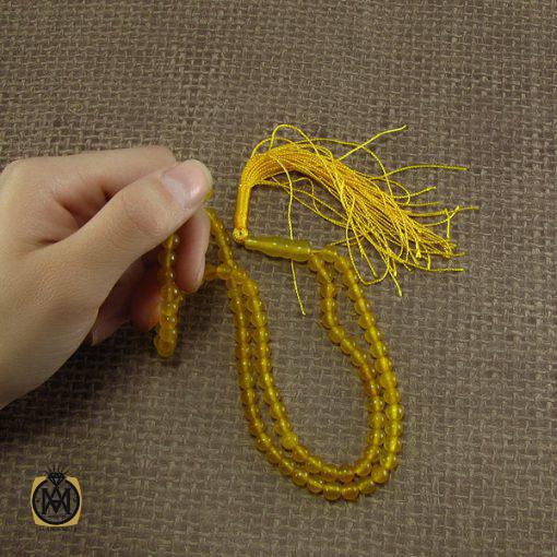 تسبیح جید زرد شرف الشمس 101 دانه - کد 4050 - تصویر 5