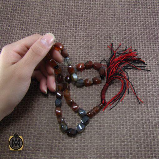 تسبیح عقیق سلیمانی 33 دانه تراش ممتاز -کد 4042 - تصویر 5