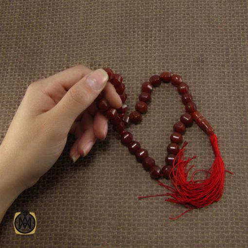 تسبیح عقیق قرمز 33 دانه تراش ممتاز -کد 4043 - تصویر 5
