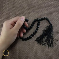 5 تسبیح عقیق مشکی 33 دانه تراش - کد 4033 - تصویر 5