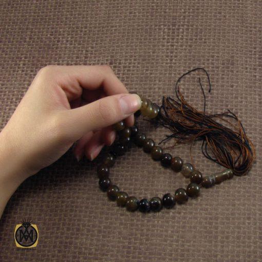 تسبیح عقیق جزع 33 دانه گرد -کد 4037 - تصویر 5