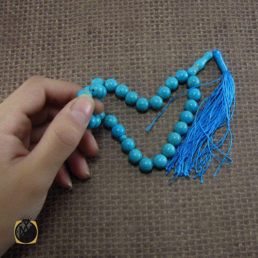 تسبیح فیروزه تبتی 33 دانه گرد - کد 4032 - تصویر 5