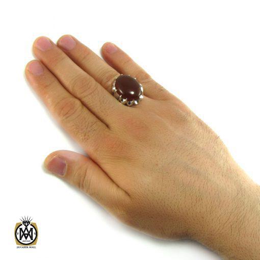 انگشتر عقیق یمن مردانه - کد 8166 - تصویر 5