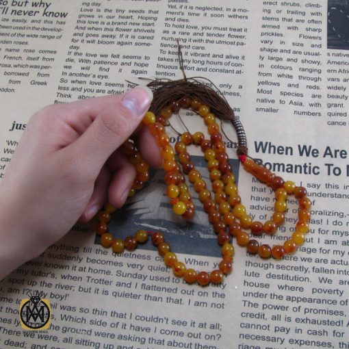 تسبیح کهربای پودری 101 دانه خوش نقش - کد 4064 - تصویر 5