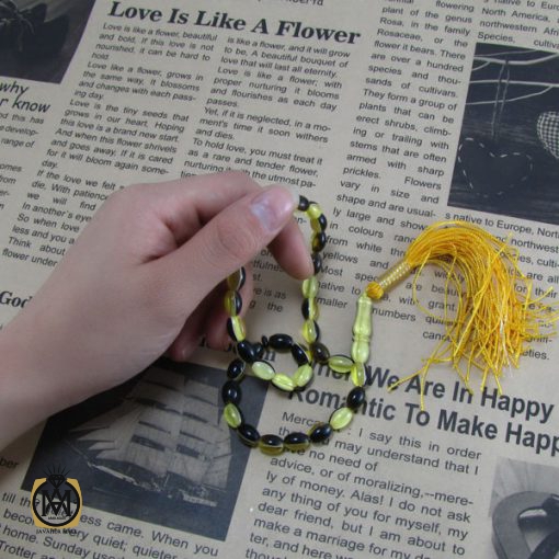 تسبیح کهربای پودری 33 دانه هلی - کد 4075 - تصویر 5