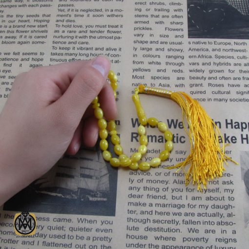 تسبیح کهربای پودری 33 دانه هلی - کد 4088 - تصویر 5