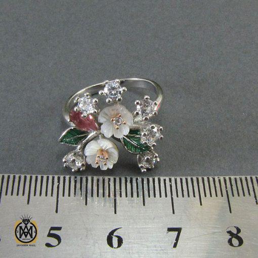 انگشتر تورمالین، کوارتز و صدف طرح سوسن زنانه -کد 2023 - تصویر 5