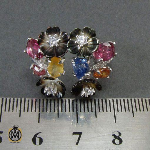 انگشتر یاقوت، صدف، تورمالین و تانزانایت طرح پونه زنانه -کد 2025 - تصویر 5