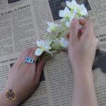 6 انگشتر توپاز آبی زنانه طرح مهسان - کد 2048 - تصویر 6