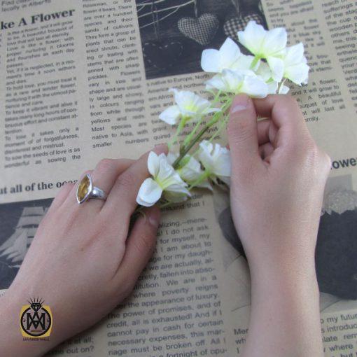 انگشتر سیترین زنانه طرح گلاسا – کد 2051 - تصویر 3