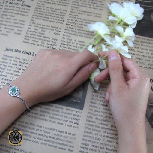 6 دستبند نقره زمرد زنانه – کد 1018 - تصویر 5