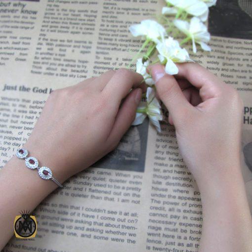 6 دستبند نقره یاقوت سرخ مرغوب و ارزشمند زنانه – کد 1026 - تصویر 6