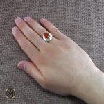 انگشتر عقیق یمن حکاکی شرف الشمس مردانه - کد 8073 - تصویر 6