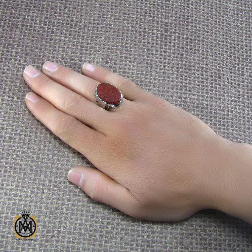 انگشتر عقیق یمن مردانه با حکاکی یا اهل العالم قتل الحسین بکربلا عطشان - کد 8078 - تصویر 6