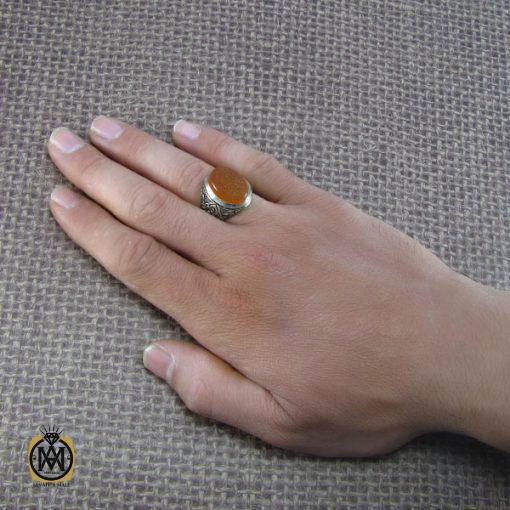 انگشتر عقیق یمن مردانه با حکاکی اياک نعبد و اياک نستعين - کد 8100 - تصویر 6