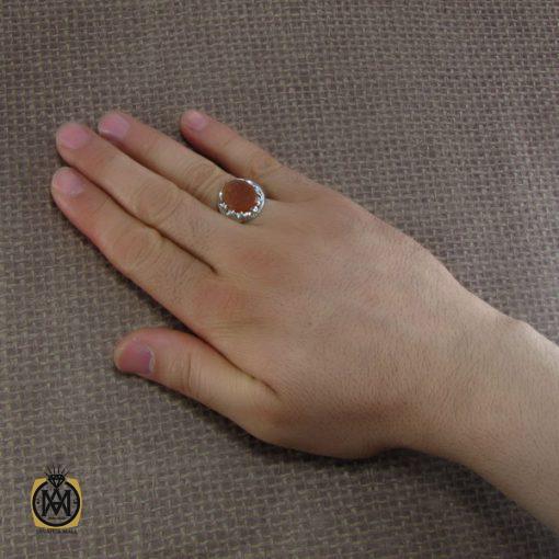 انگشتر عقیق یمن مردانه با حکاکی علی رایه الهدی - کد 8114 - تصویر 6