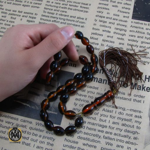 تسبیح کهربای پودری 33 دانه هلی - کد 4071 - تصویر 6