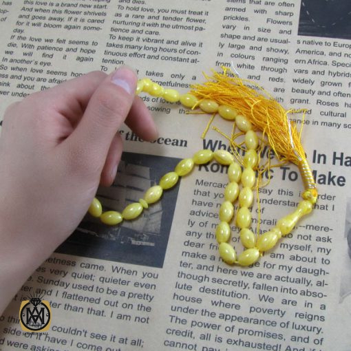 6 تسبیح کهربای پودری 33 دانه - کد 4077 - تصویر 6