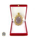 مدال عقیق یمن کبود و الماس اصل زنانه طرح رکسانا - کد 3001 - تصویر 6