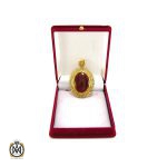 6 مدال عقیق یمن و الماس اصل زنانه طرح جانان - کد 3004 - تصویر 6