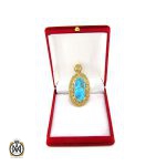 6 مدال فیروزه نیشابور و الماس اصل زنانه طرح آوا - کد 3005 - تصویر 6