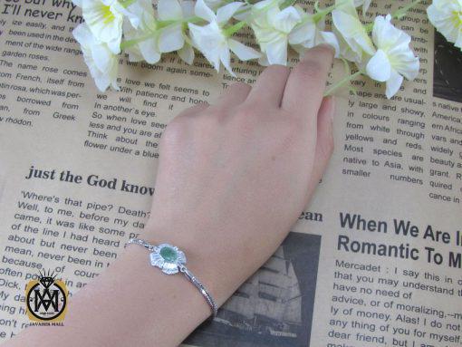 دستبند نقره زمرد زنانه – کد 1015 - تصویر 6