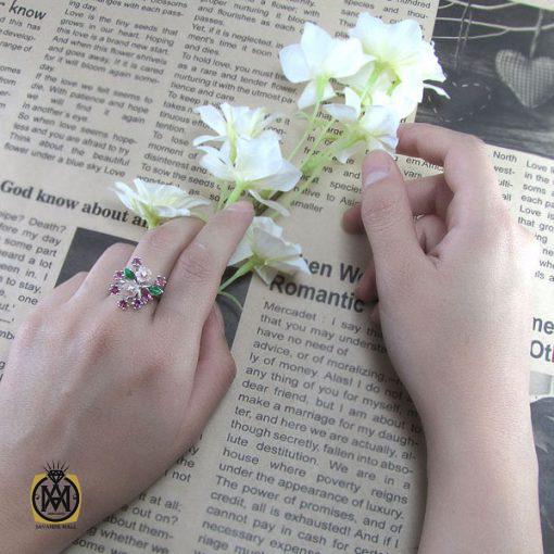 انگشتر تورمالین، کوارتز و صدف طرح ترنم زنانه -کد 2022 - تصویر 6