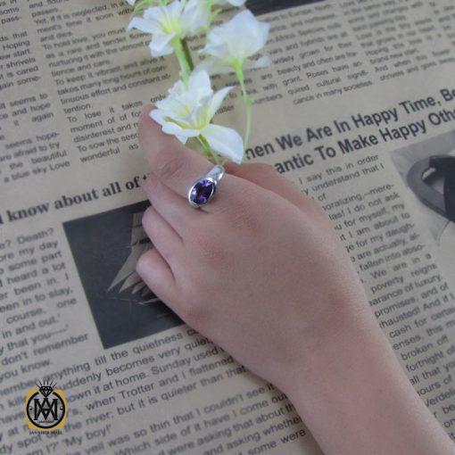 انگشتر آمتیست زنانه طرح نیکا - کد 2037 - تصویر 3