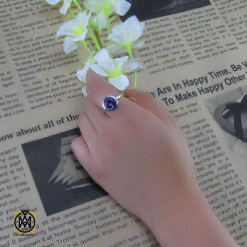 6 انگشتر آمتیست زنانه طرح هلما - کد 2040 - تصویر 3