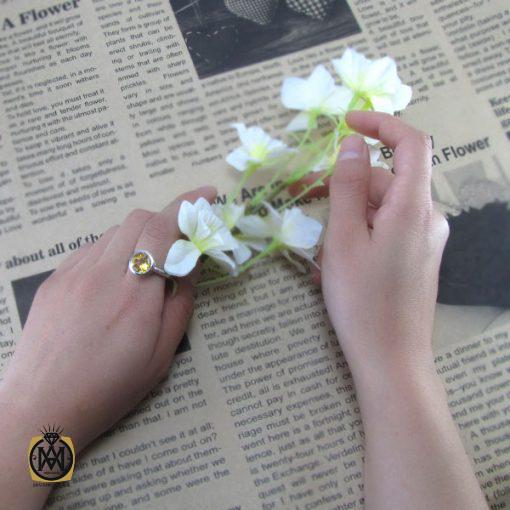 انگشتر سیترین زنانه طرح نیکو - کد 2047 - تصویر 3