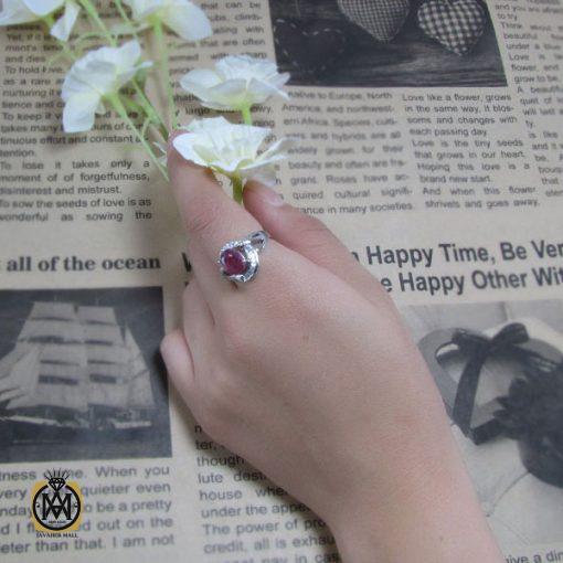 7 انگشتر یاقوت سرخ طرح النا زنانه -کد 2018 - تصویر 4