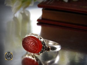 00 انگشتر عقیق یمن مردانه با حکاکی و من یتق الله - کد 8240 - تصویر 6